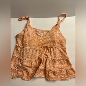 American Eagle AE coral tiered Babydoll cami